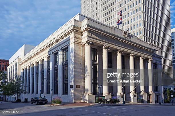 kansas city public library at sunset - neo classical stock pictures, royalty-free photos & images