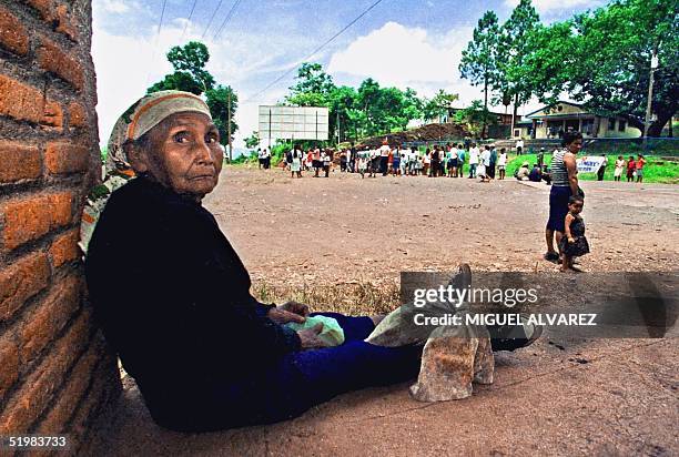 An old woman waits for government assistance in de La Dalia, Matagalpa, about 175 kilometers to the north of Managua, on August 11, 2001. More than...