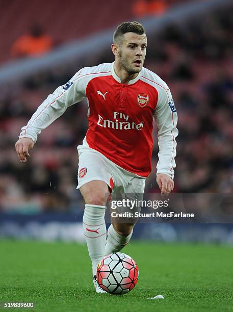 Jack Wilshere of Arsenal during the Barclays Premier League match between Arsenal and Newcastle United at Emirates Stadium on April 8, 2016 in...