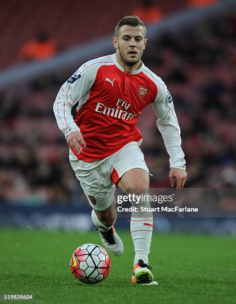 Jack Wilshere of Arsenal during the Barclays Premier League match between Arsenal and Newcastle United at Emirates Stadium on April 8, 2016 in...