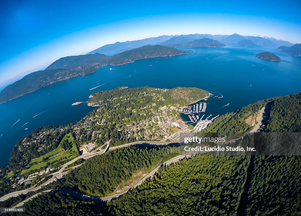 Aerial view of Horseshoe Bay BC Canada