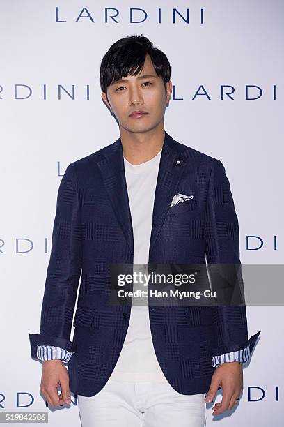 South Korean actor Jin Goo attends the opening of "LARDINI" at Shinsegae Department Store in Gangnam on April 5, 2016 in Seoul, South Korea.