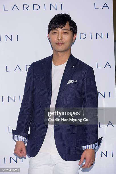 South Korean actor Jin Goo attends the opening of "LARDINI" at Shinsegae Department Store in Gangnam on April 5, 2016 in Seoul, South Korea.