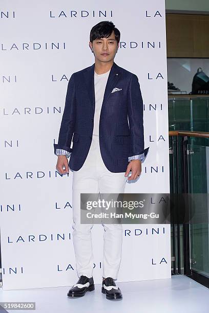 South Korean actor Jin Goo attends the opening of "LARDINI" at Shinsegae Department Store in Gangnam on April 5, 2016 in Seoul, South Korea.