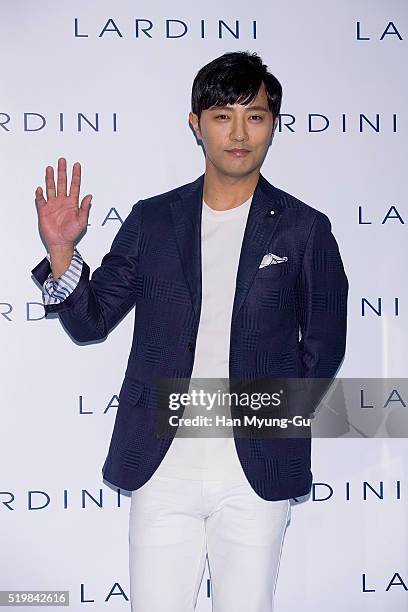 South Korean actor Jin Goo attends the opening of "LARDINI" at Shinsegae Department Store in Gangnam on April 5, 2016 in Seoul, South Korea.