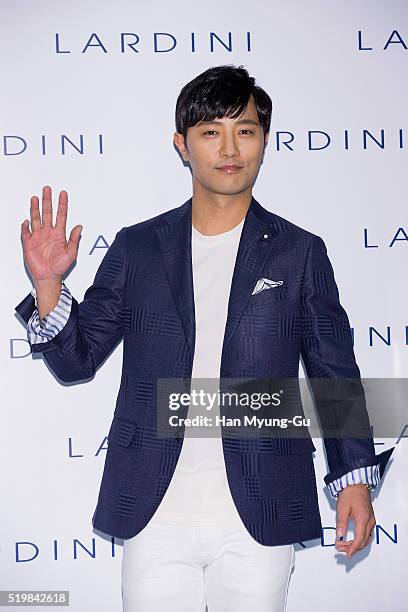 South Korean actor Jin Goo attends the opening of "LARDINI" at Shinsegae Department Store in Gangnam on April 5, 2016 in Seoul, South Korea.