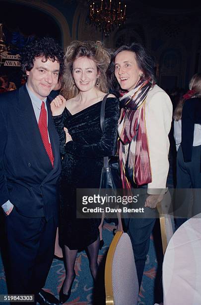 Scottish actor John Sessions with Irish actress Fiona Shaw at the Evening Standard Theatre Awards, held at the Savoy Hotel, London, 12th November...