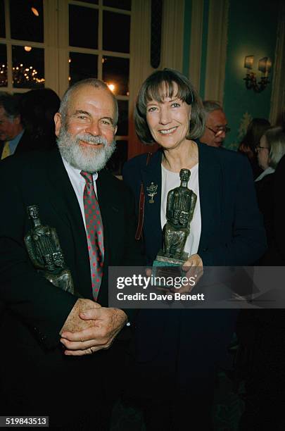 Ian Holm and Eileen Atkins at the Evening Standard Theatre Awards, held at the Savoy Hotel, London, 28th November 1997. Holm won Best Actor for 'King...