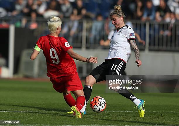 Esra Erol of Turkey in action during the UEFA Women's EURO 2017 Qualifying group stage, Group 5 match between Turkey and Germany at Recep Tayyip...