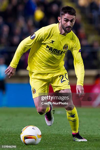 Adrian Lopez Alvarez del Villarreal CF during UEFA Europa League quarterfinals first leg match between Villarreal CF v Sparta Prague at El Madrigal...