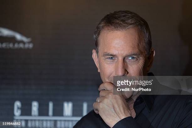 Actor Kevin Costner poses during a photocall at the premiere of the American action thriller drama film 'Criminal', in Rome, Italy, 08 April 2016.
