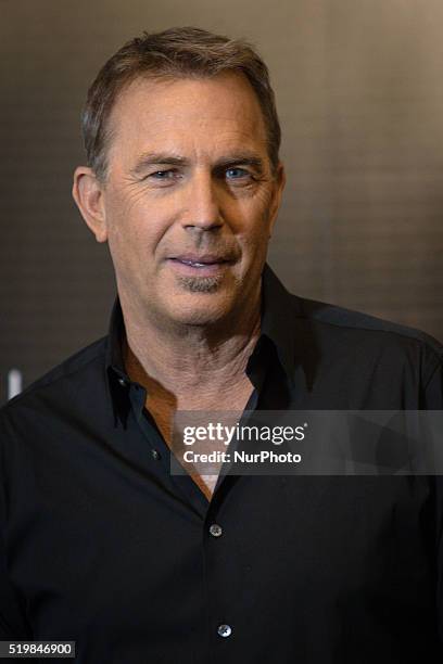 Actor Kevin Costner poses during a photocall at the premiere of the American action thriller drama film 'Criminal', in Rome, Italy, 08 April 2016.