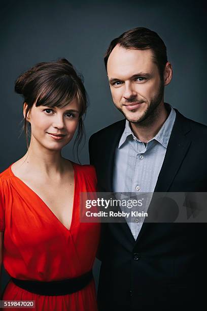 Actors Katja Herbers and Christopher Denham are photographed at the 2015 Summer TCAs for The Wrap on July 30, 2015 in Hollywood, California.