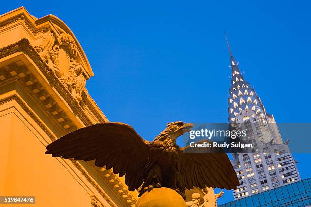 grand central terminal and chrysler building - the chrysler building and grand central station stock pictures, royalty-free photos & images