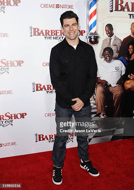 Actor Max Greenfield attends the premiere of "Barbershop: The Next Cut" at TCL Chinese Theatre on April 6, 2016 in Hollywood, California.
