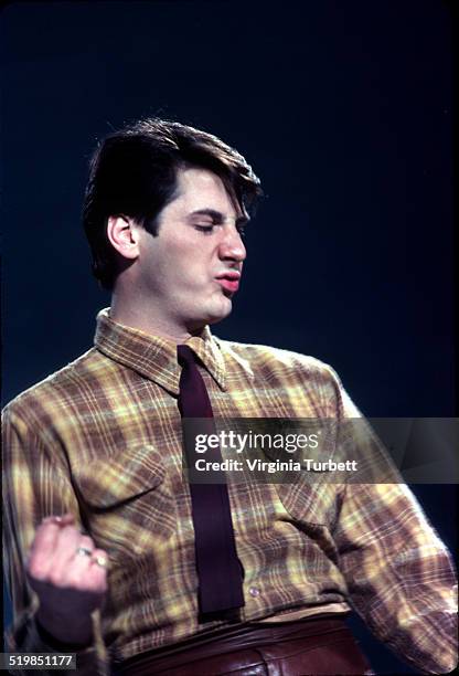 Tony Hadley of Spandau Ballet during a video shoot for their single 'Instinction', 12th March 1982.