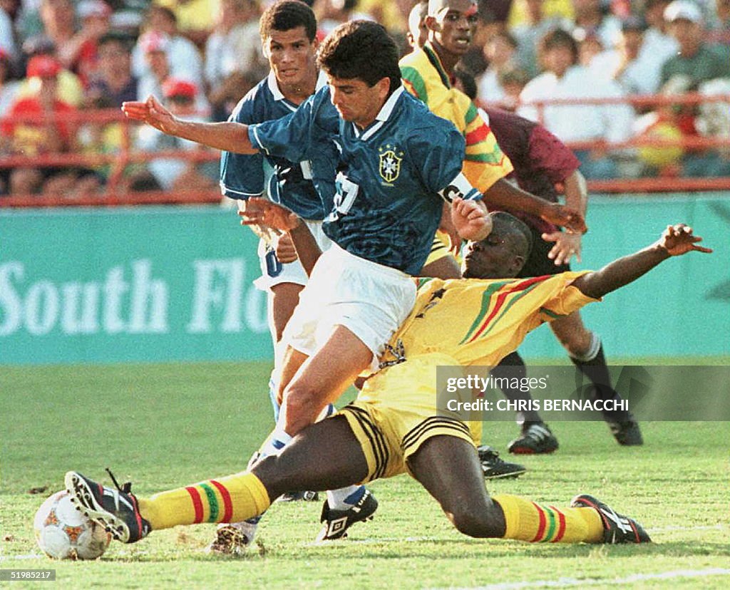 Jose Roberto Gama de Oliveira "Bebeto" (L) Brazil'