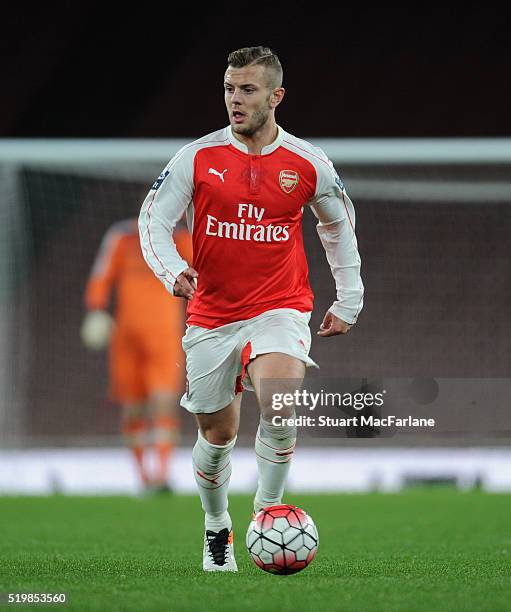 Jack Wilshere of Arsenal during the Barclays Premier League match between Arsenal and Newcastle United at Emirates Stadium on April 8, 2016 in...