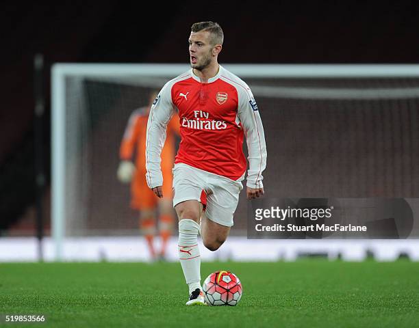 Jack Wilshere of Arsenal during the Barclays Premier League match between Arsenal and Newcastle United at Emirates Stadium on April 8, 2016 in...
