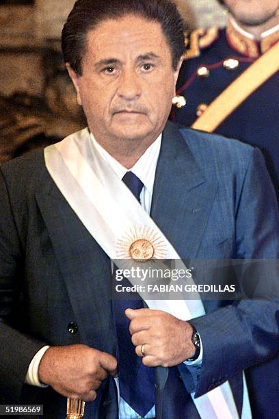 Argentine President Eduardo Duhalde is seen during the presidential ceremony in Buenos Aires, Argentina 02 January 2002. El peronista Eduardo Duhalde...