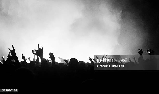 multidão de concerto - heavy metal - fotografias e filmes do acervo