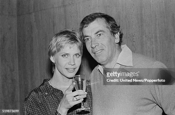 French film director and producer, Roger Vadim pictured with American actress Cindy Pickett in London on 2nd January 1980. Cindy Pickett appears in...