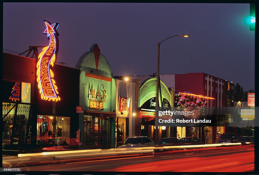 Melrose Street Shops at Night