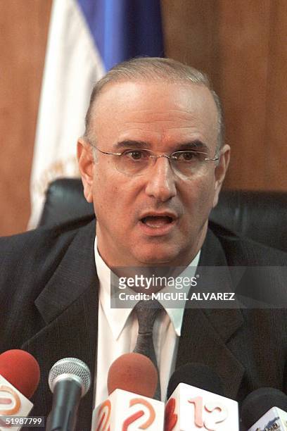 Francisco Fiallos is seen at a press conference in Managua, Nicaragua 23 April 2002. El Sub-procurador General de la Republica de Nicaragua,...