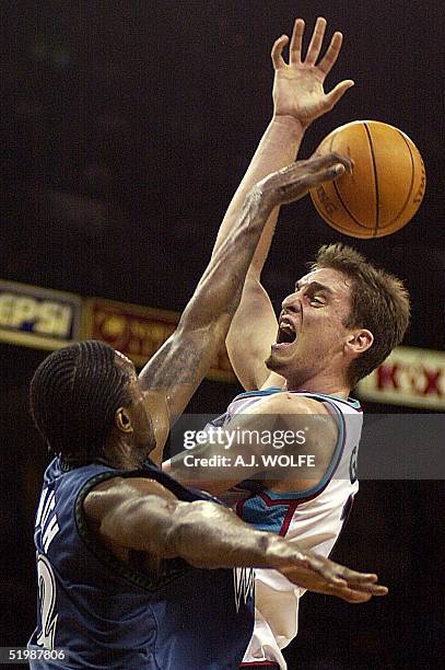 This file photo shows Memphis Grizzlies' Pau Gasol of Spain being fouled by Minnesota Timberwolves' Joe Smith in the third quarter 06 December at The...