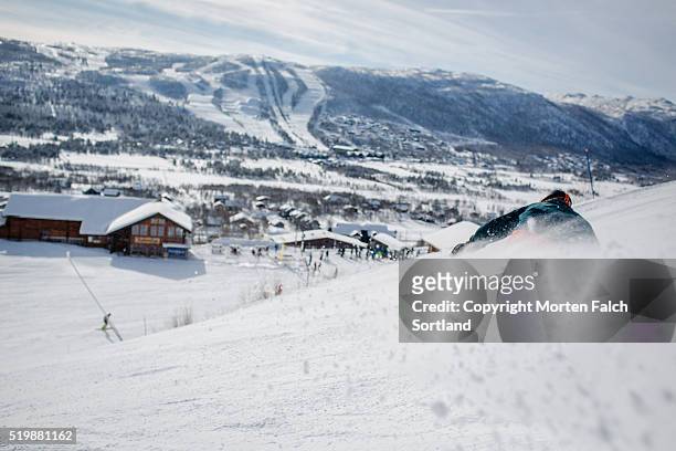 powder in the air - geilo stock pictures, royalty-free photos & images