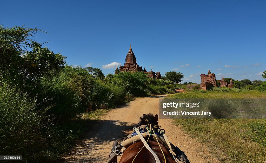 Carriage ride at Bagan Temple Unesco Myanmar