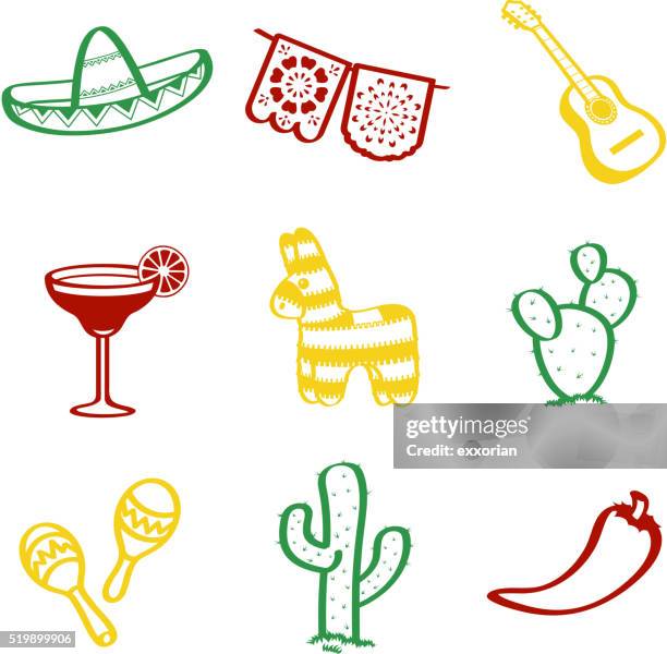 illustrations, cliparts, dessins animés et icônes de cinco de mayo simple comme bonjour - chapeau mexicain