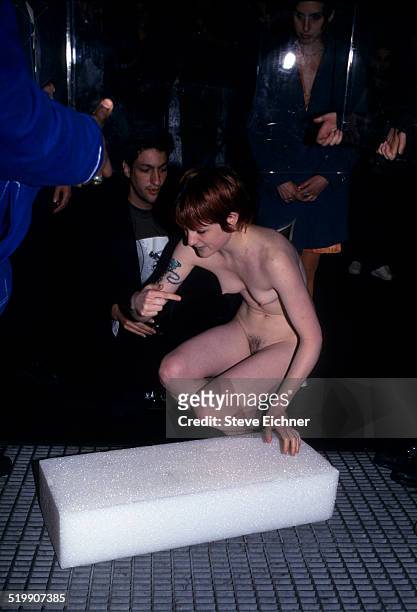 Spencer Tunick does a nude photoshoot outside the Limelight Club, New York, New York, May 4, 1995.