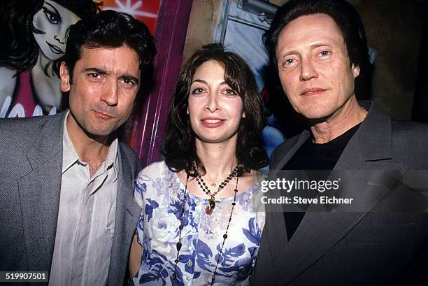 Griffin Dunn, Illeana Douglas, and Christopher Walken attend Search and Destroy party at Z Bar, New York, New York, April 19, 1994.