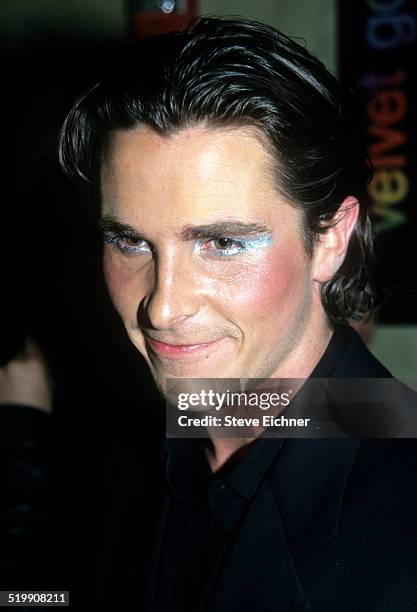 Christian Bale attends premiere of 'Velvet Goldmine,' New York, October 26, 1998.