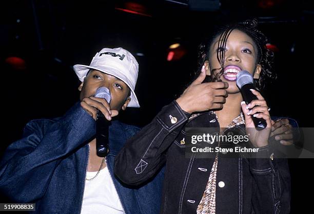 Ray J and Brandy Norwood perform at Life Cafe, New York, March 19, 1997.