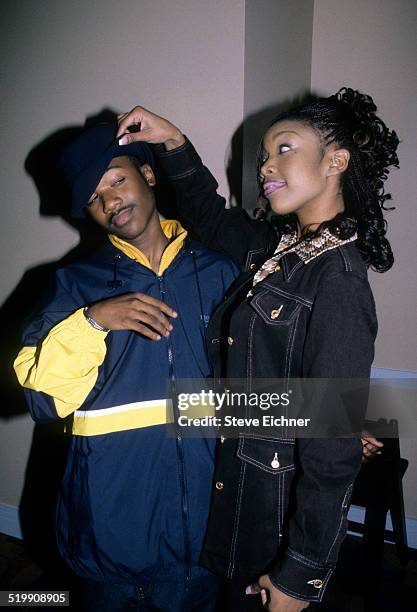 Ray J and Brandy Norwood backstage at Life Cafe, New York, March 19, 1997.