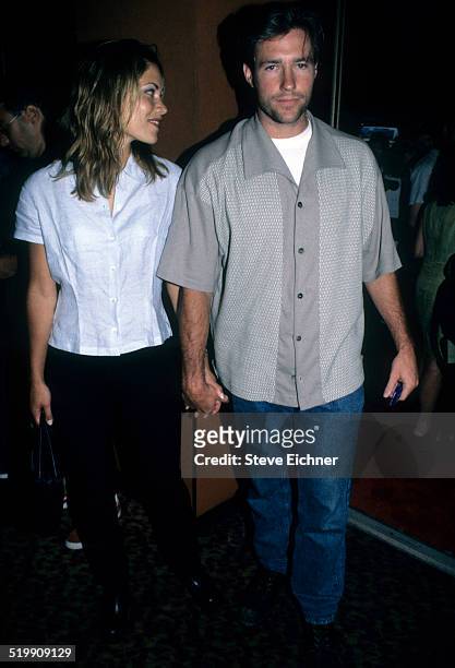 Maxine Bahns and Edward Burns at event, New York, July 1, 1996.