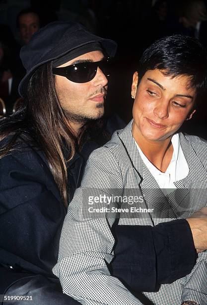 Steven Meisel and Ingrid Casares at 7th on 6th collections, New York, April 1, 1995.
