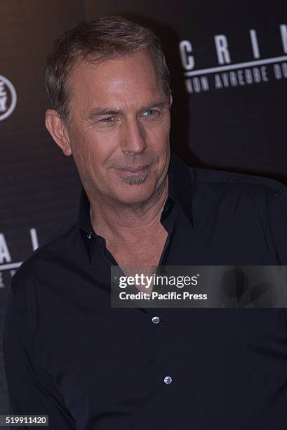 Actor Kevin Costner poses during a photocall for his new movie 'Criminal' at Hotel Bernini.