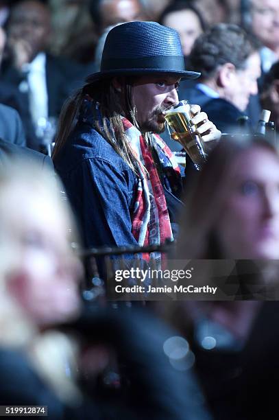 Musician Kid Rock attends the 31st Annual Rock And Roll Hall Of Fame Induction Ceremony at Barclays Center of Brooklyn on April 8, 2016 in New York...