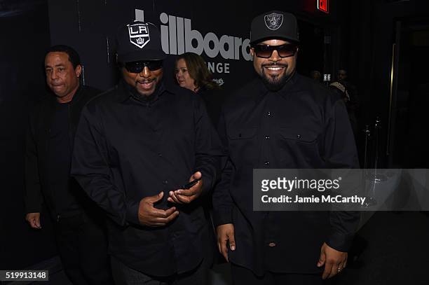 Ren and Ice Cube attend the 31st Annual Rock And Roll Hall Of Fame Induction Ceremony at Barclays Center of Brooklyn on April 8, 2016 in New York...