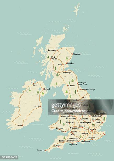 simple uk map - liverpool shrewsbury stock illustrations