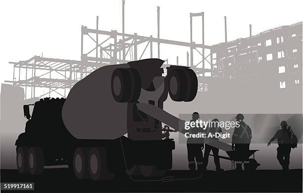 cementwork - cement lorry stock illustrations