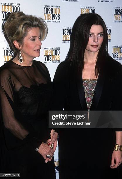 Catherine Deneuve and Chiara Mastroianni at French Institute event, New York, New York, November 5, 1998.