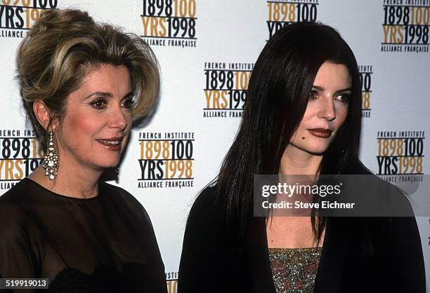 Catherine Deneuve and Chiara Mastroianni at French Institute event, New York, New York, November 5, 1998.