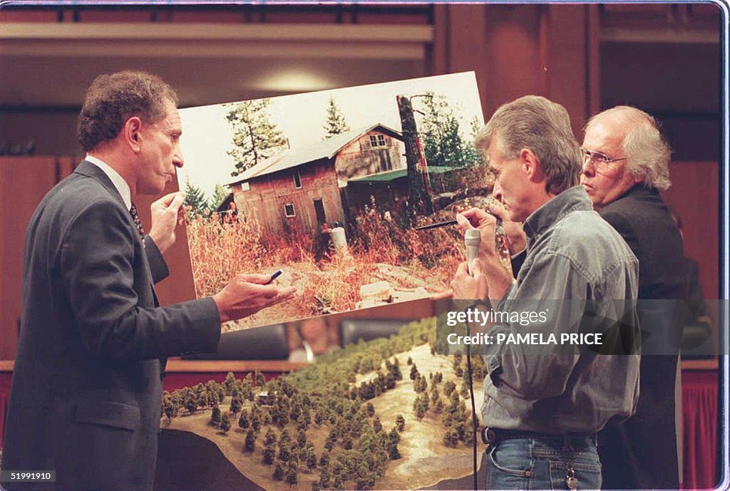 Randy Weaver shows a model of his Ruby Ridge, Idaho cabin to US... News ...
