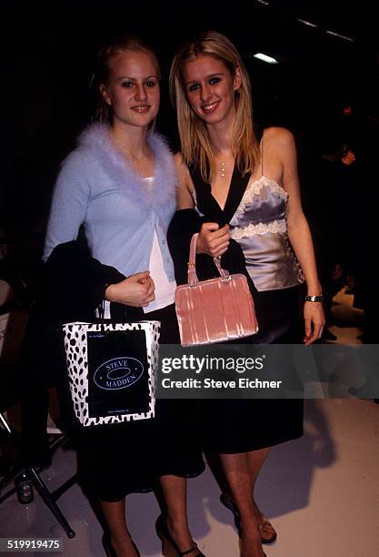 Olympia Scarry and Nicky Hilton at event, New York, 1990s.