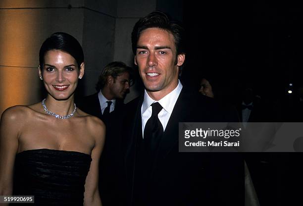 Angie Harmon and Jason Sehorn at the Metropolitan Museum's Costume Institute gala exhibition, New York, New York, April 23, 2001.
