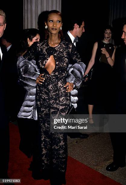 Iman at the Metropolitan Museum's Costume Institute gala exhibition, New York, New York, December 6, 1999.